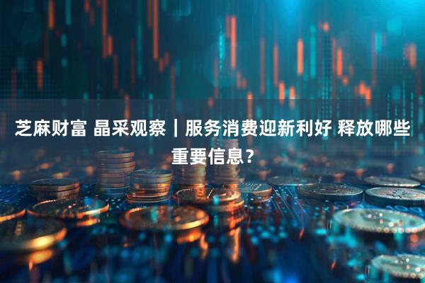 芝麻财富 晶采观察｜服务消费迎新利好 释放哪些重要信息？
