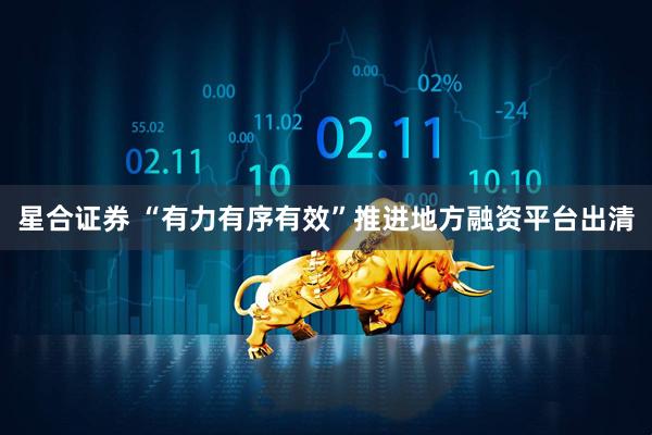 星合证券 “有力有序有效”推进地方融资平台出清